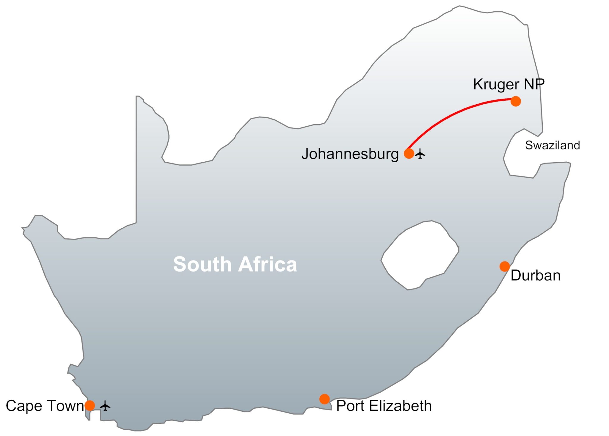 3 Day Kruger Safari Map